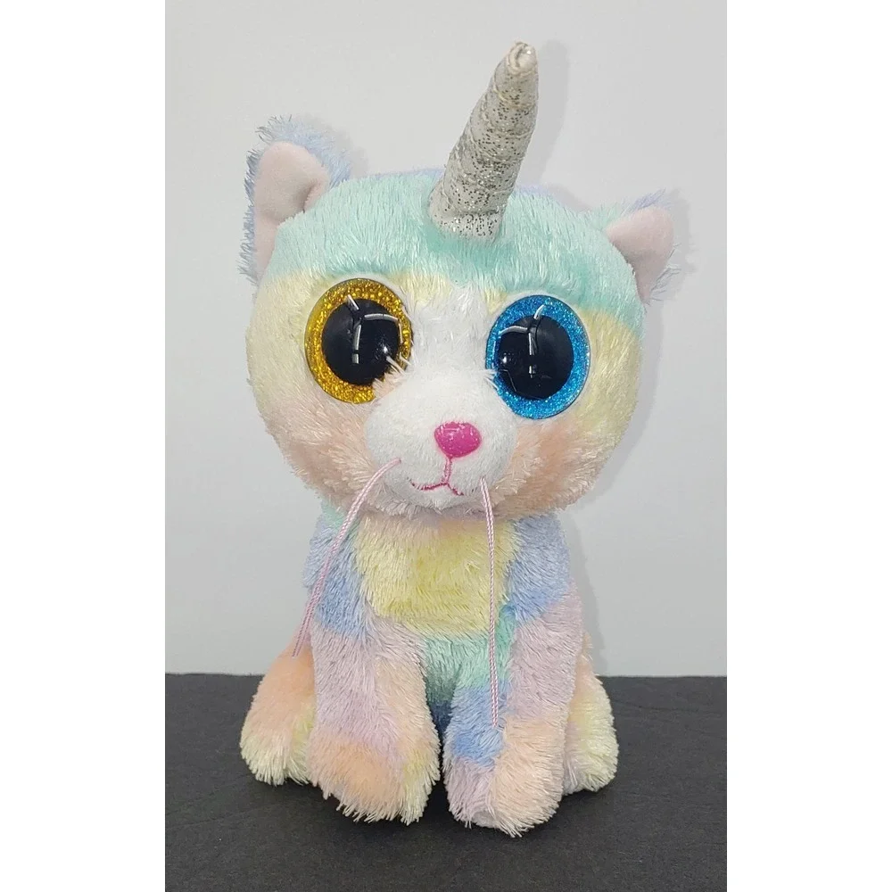 Lot Of 2 Ty Beanie Boos Heather The Cat And Dotty The Rainbow Leopard 6